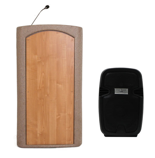 *Classic Podium Lectern, with Gooseneck Mic AND UHF speaker
