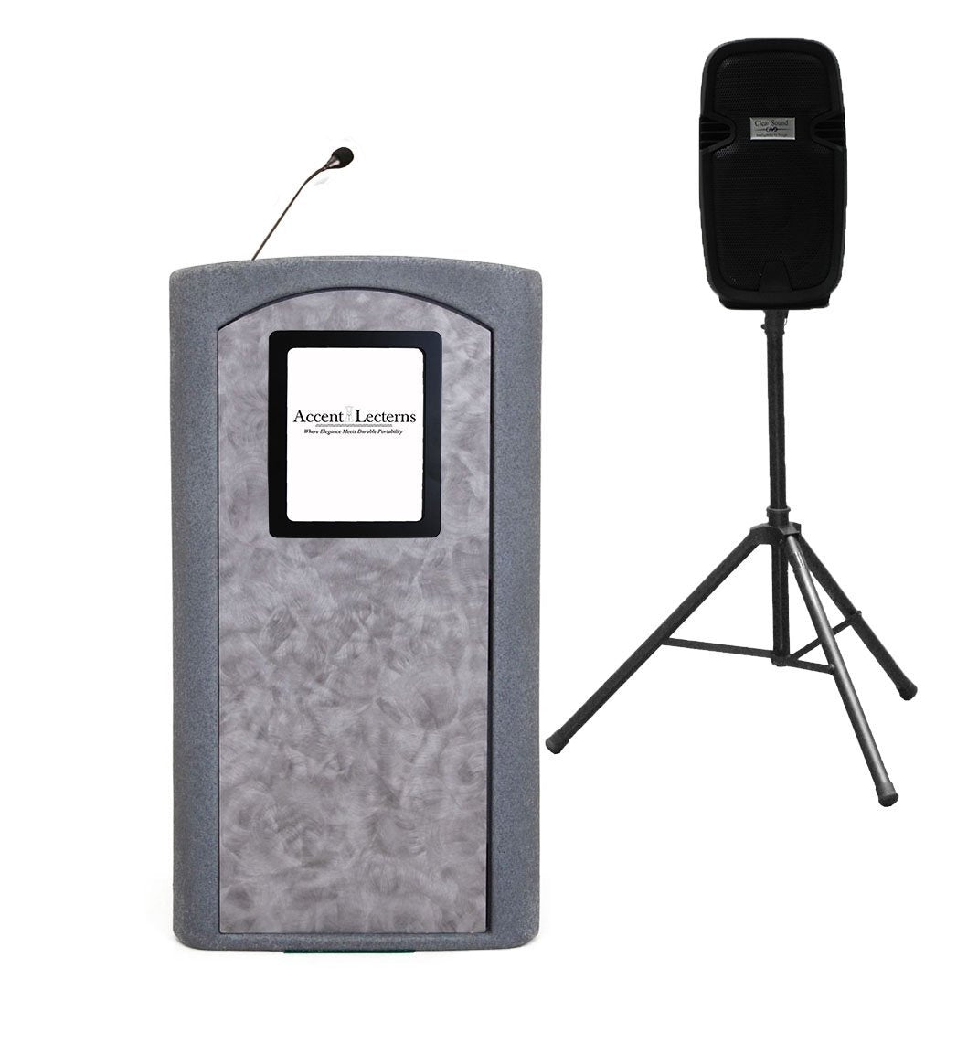 *Classic Podium Lectern with Vertical Logo Holder External Speaker