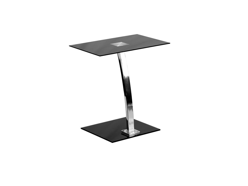 Laptop Computer Desk With Silk Black Tempered Glass Top