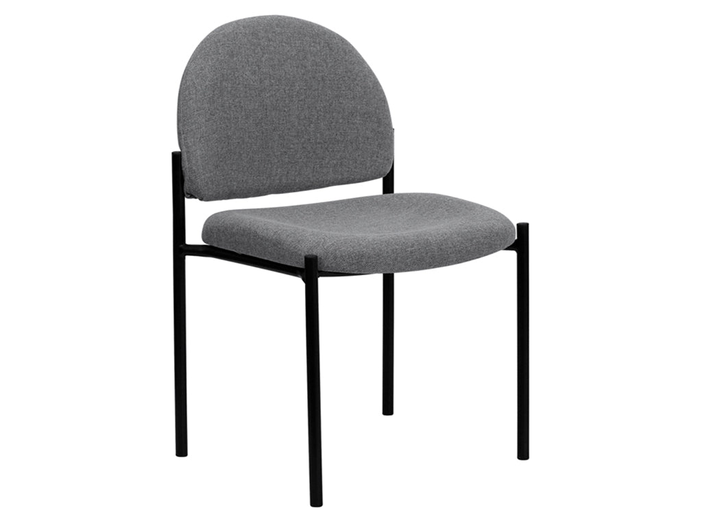 Gray Fabric Comfortable Stackable Steel Side Chair