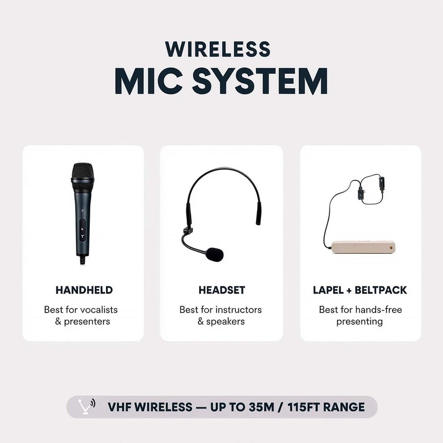12" Portable PA Sound System with CD Player & Wireless Mics
