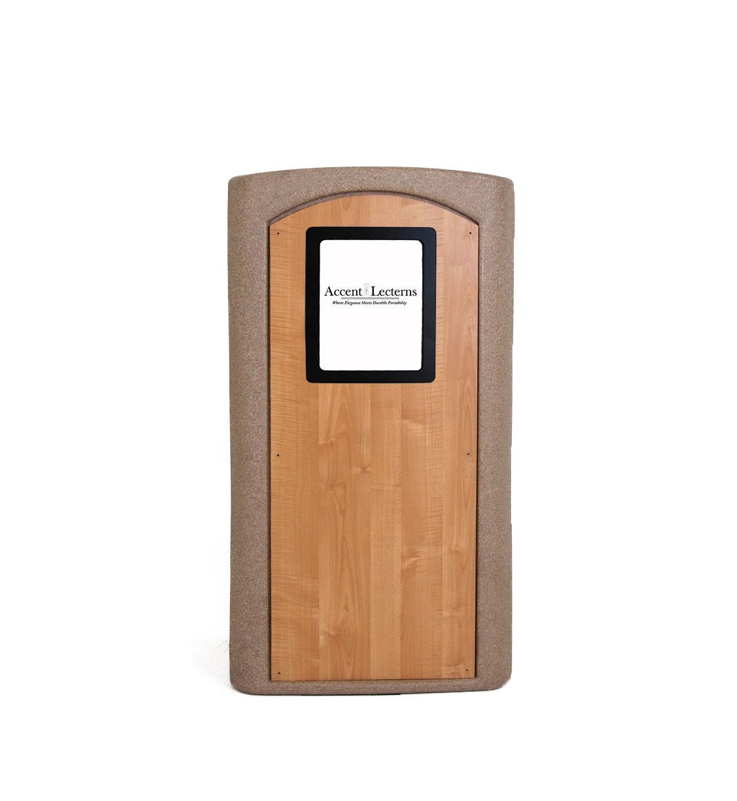 Accent Classic Vertical Logo Lectern Podium, Beige Granite - Dan James
