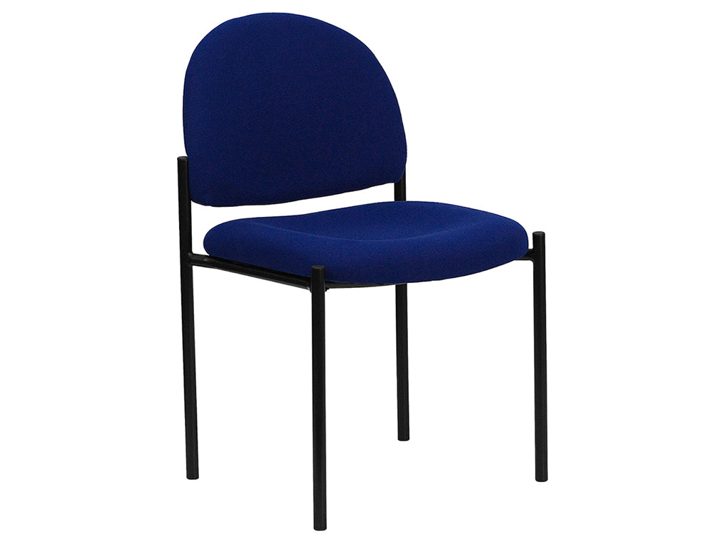 Navy Fabric Comfortable Stackable Steel Side Chair