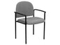 Gray Fabric Comfortable Stackable Steel Side Chair With Arms