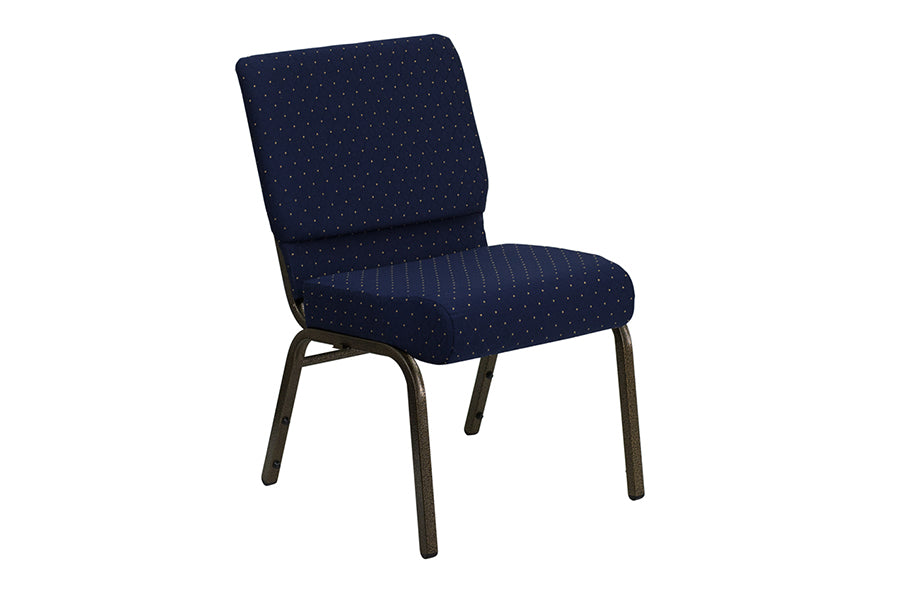 HERCULES Series 21'' Extra Wide Navy Blue Dot Patterned Fabric Chair