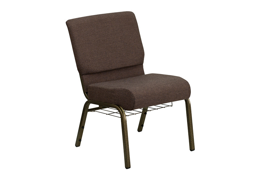 HERCULES Series 21'' Extra Wide Brown Fabric Chair