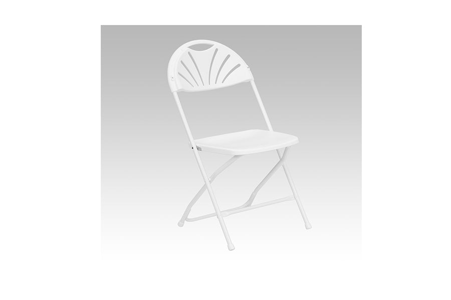 HERCULES Series White Plastic Fan Back Chair