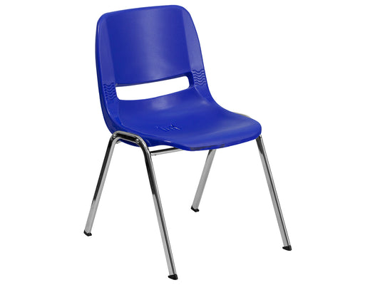 Hercules Series Navy Ergonomic Shell Stack Chair