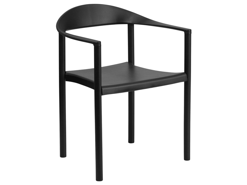HERCULES Series Black Plastic Cafe Stack Chair
