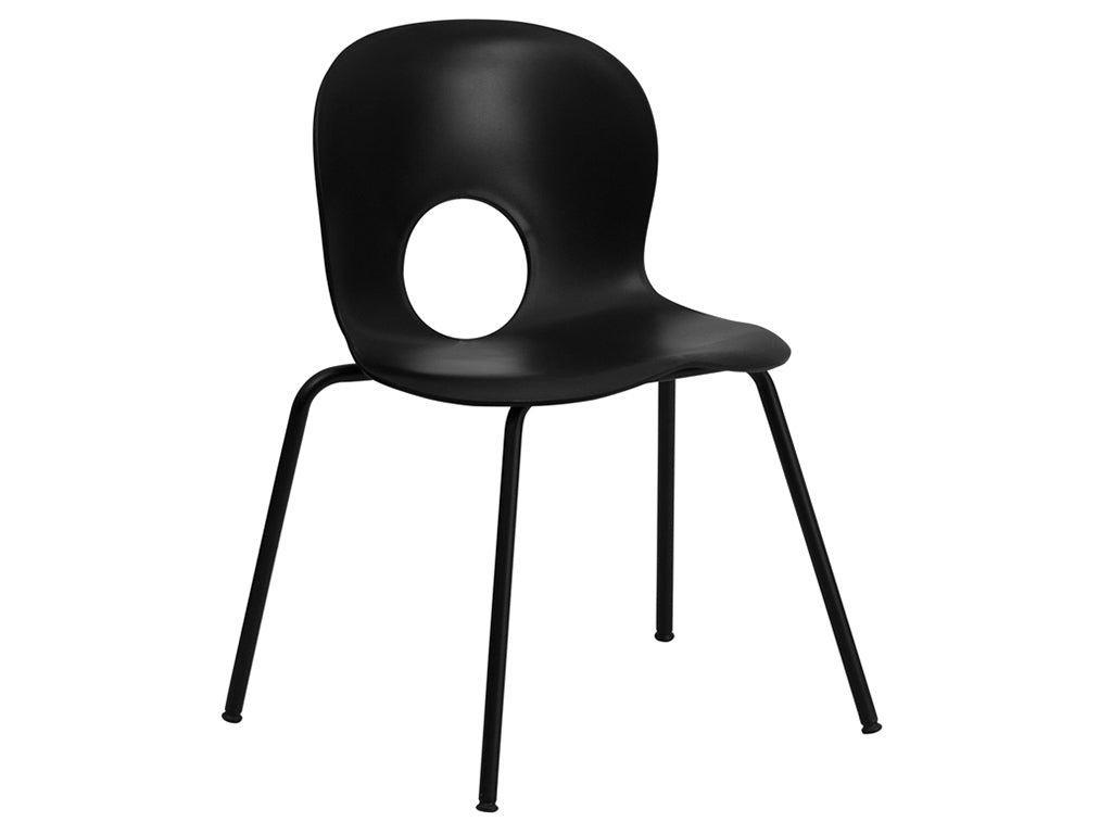 HERCULES Series Designer Black Plastic Stack Chair